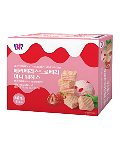 Baskin Robbins Berry Berry Strawberry Mini Wafers – 100g (24‑Pack) – Sweet & Crunchy Strawberry Snack