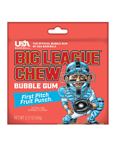 Big League Chew Bubble Gum 60g (12ct Case) – Fruit Punch & Sour Cherry
