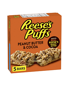 Reese’s Puffs Treats Cereal Bars – 120 g (5‑Pack) – Canadian Imported Peanut Butter Cocoa Snack Bars (12‑Pack Case)