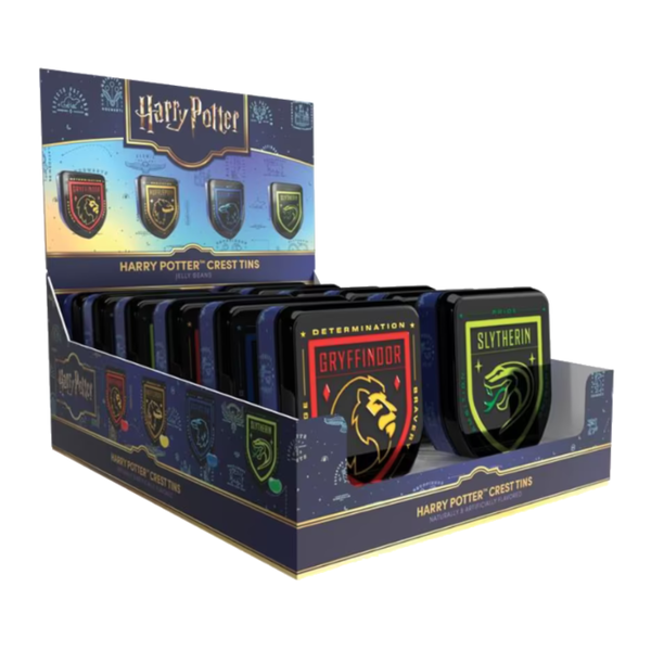 Harry Potter Hogwarts House Crest Tins with Jelly Beans (28g) – Case of 24