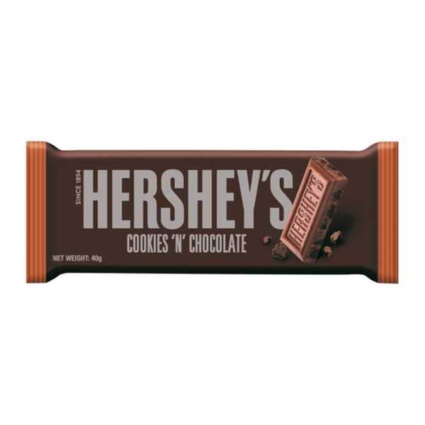 Hershey’s Cookies ’n’ Chocolate Bar 40g (EU) – 24 Pack | Creamy Chocolate & Cookie Pieces