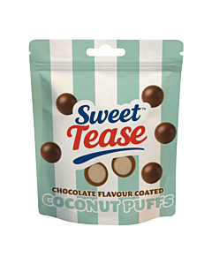 Sweet Tease Chocolate Coated Honeycomb Puffs 80g (12ct Case) – Coconut, Mint & Banana Flavours