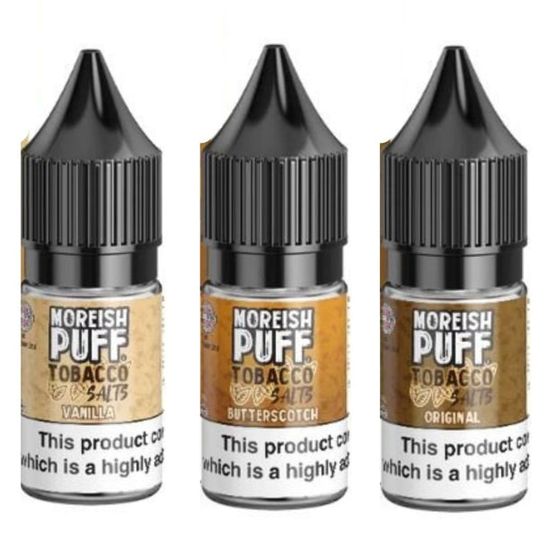 Pack of 10 Moreish Puff Tobacco 10ml Nic Salt