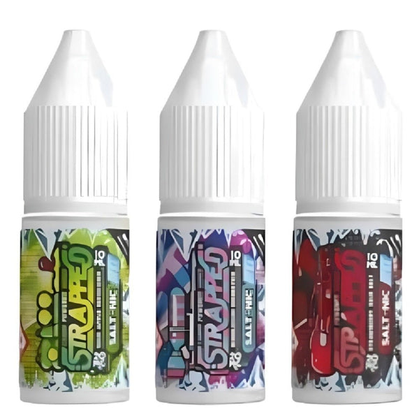 Pack of 10 Strapped On Ice 10ML Nic Salt